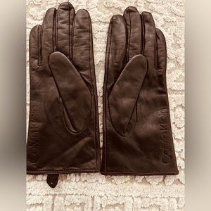 Calvin Klein Leather Gloves Size M Women